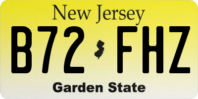 NJ license plate B72FHZ