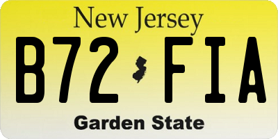 NJ license plate B72FIA