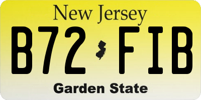 NJ license plate B72FIB