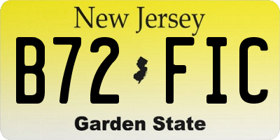NJ license plate B72FIC