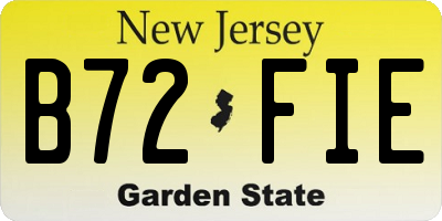 NJ license plate B72FIE