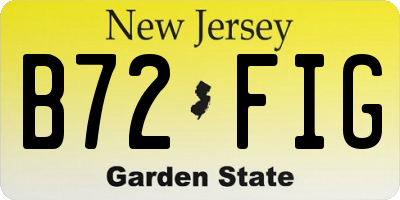NJ license plate B72FIG