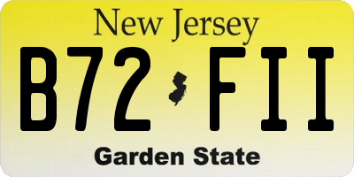 NJ license plate B72FII