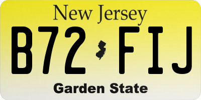 NJ license plate B72FIJ