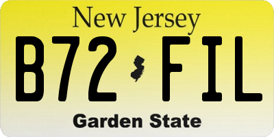 NJ license plate B72FIL