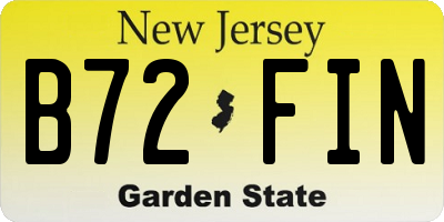 NJ license plate B72FIN