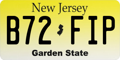 NJ license plate B72FIP
