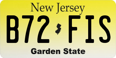 NJ license plate B72FIS