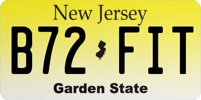 NJ license plate B72FIT