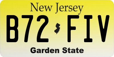 NJ license plate B72FIV