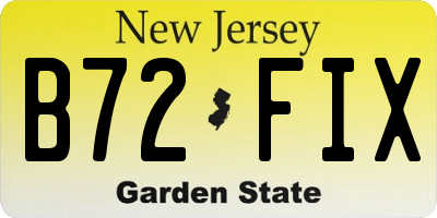 NJ license plate B72FIX