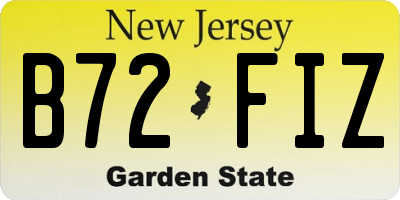 NJ license plate B72FIZ