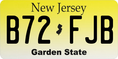 NJ license plate B72FJB