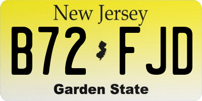 NJ license plate B72FJD
