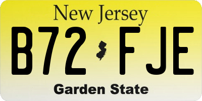 NJ license plate B72FJE