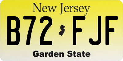 NJ license plate B72FJF
