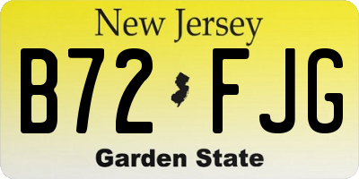 NJ license plate B72FJG