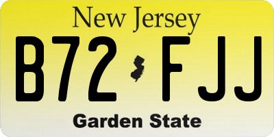NJ license plate B72FJJ