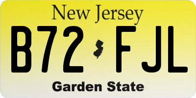 NJ license plate B72FJL