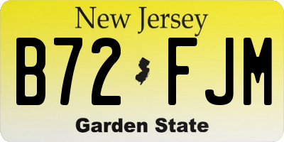 NJ license plate B72FJM