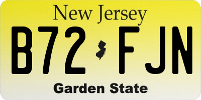 NJ license plate B72FJN