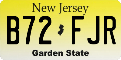 NJ license plate B72FJR
