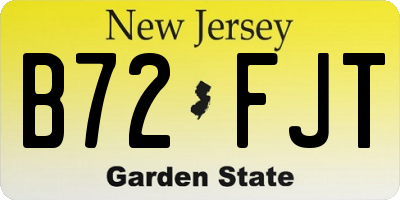 NJ license plate B72FJT
