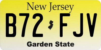 NJ license plate B72FJV