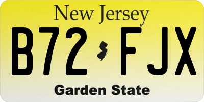 NJ license plate B72FJX
