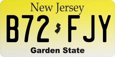 NJ license plate B72FJY