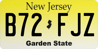NJ license plate B72FJZ
