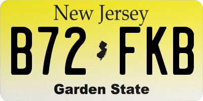NJ license plate B72FKB