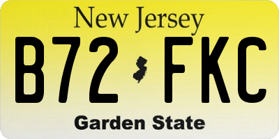 NJ license plate B72FKC