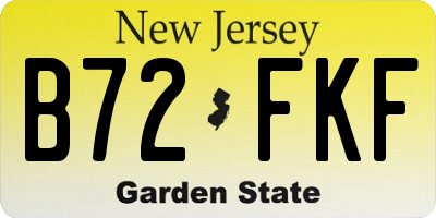 NJ license plate B72FKF