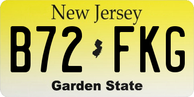 NJ license plate B72FKG