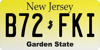 NJ license plate B72FKI