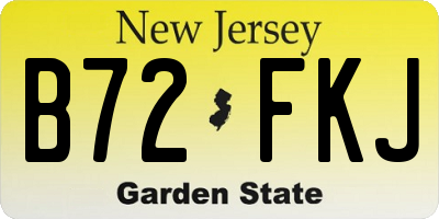 NJ license plate B72FKJ