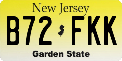 NJ license plate B72FKK