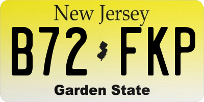 NJ license plate B72FKP