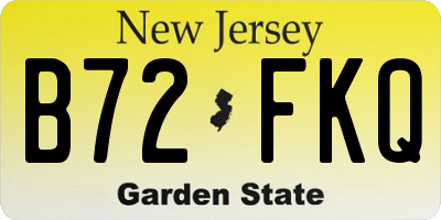 NJ license plate B72FKQ