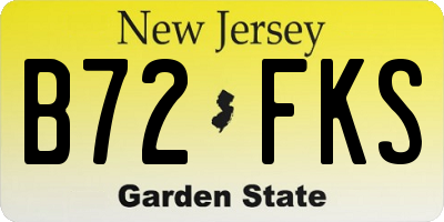 NJ license plate B72FKS