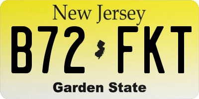 NJ license plate B72FKT
