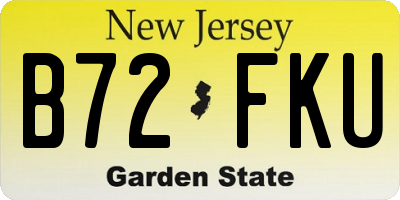 NJ license plate B72FKU