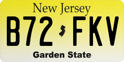 NJ license plate B72FKV