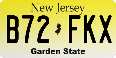 NJ license plate B72FKX