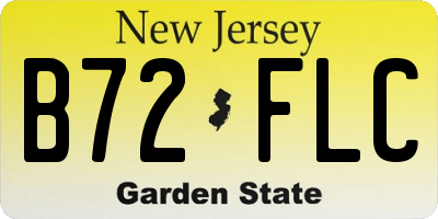 NJ license plate B72FLC