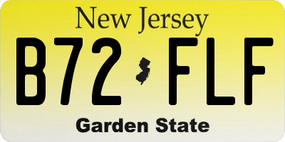 NJ license plate B72FLF