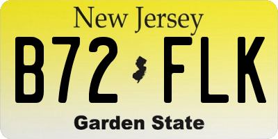 NJ license plate B72FLK