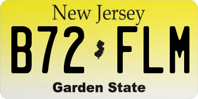 NJ license plate B72FLM