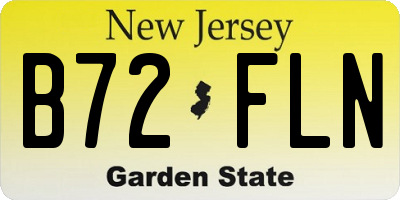 NJ license plate B72FLN